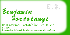 benjamin hortolanyi business card